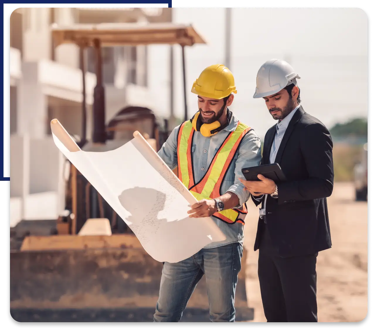 Construction worker in safety gear