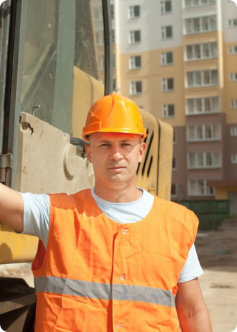 Construction worker in safety vest